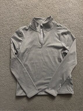 Athleta Light Gray Half-Zip Performance Pullover